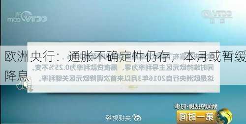 欧洲央行：通胀不确定性仍存，本月或暂缓降息