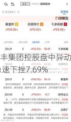 永丰集团控股盘中异动 急速下挫7.69%