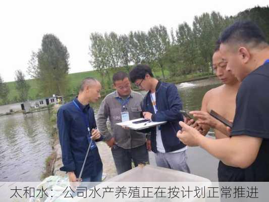 太和水：公司水产养殖正在按计划正常推进