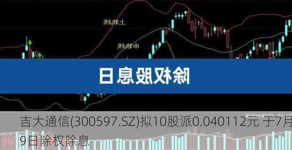 吉大通信(300597.SZ)拟10股派0.040112元 于7月9日除权除息