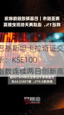 巴基斯坦卡拉奇证交所：KSE100 指数连续两日创新高