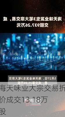 海天味业大宗交易折价成交13.18万股