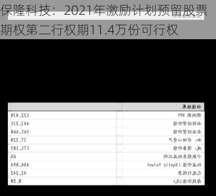 保隆科技：2021年激励计划预留股票期权第二行权期11.4万份可行权