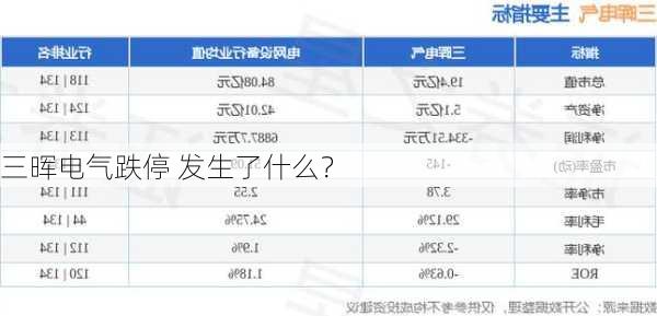 三晖电气跌停 发生了什么？