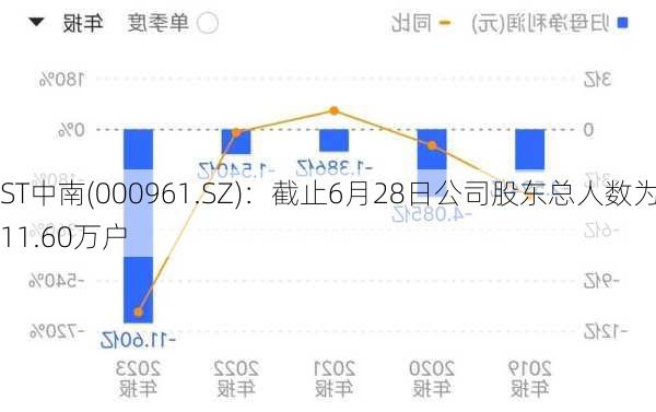 ST中南(000961.SZ)：截止6月28日公司股东总人数为11.60万户