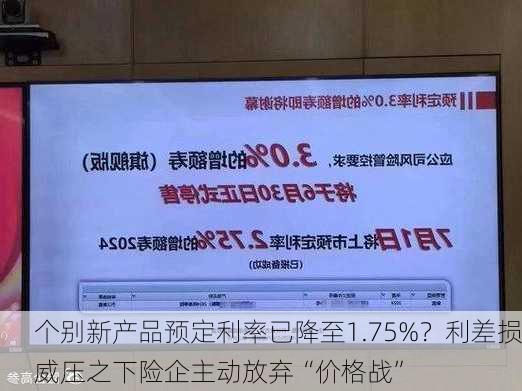 个别新产品预定利率已降至1.75%？利差损威压之下险企主动放弃“价格战”