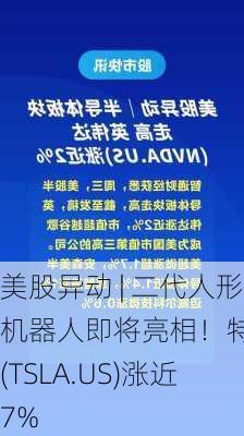 美股异动 | 二代人形机器人即将亮相！特斯拉(TSLA.US)涨近7%