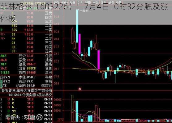 菲林格尔（603226）：7月4日10时32分触及涨停板