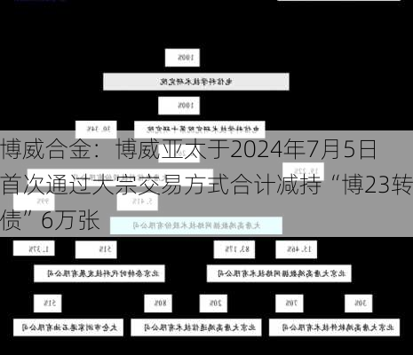 博威合金：博威亚太于2024年7月5日首次通过大宗交易方式合计减持“博23转债”6万张