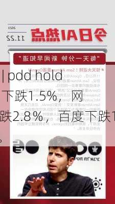 快讯 | pdd holdings 下跌1.5%，网易下跌2.8％，百度下跌1.7％。