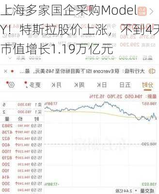 上海多家国企采购Model Y！特斯拉股价上涨，不到4天市值增长1.19万亿元