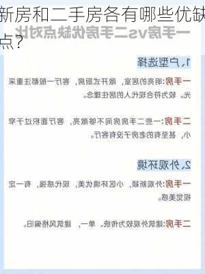 新房和二手房各有哪些优缺点？