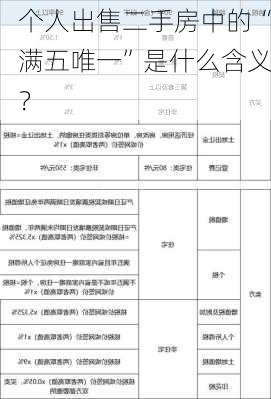 个人出售二手房中的“满五唯一”是什么含义？