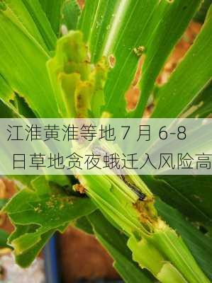 江淮黄淮等地 7 月 6-8 日草地贪夜蛾迁入风险高