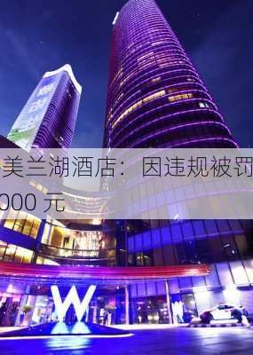 上海美兰湖酒店：因违规被罚款 5000 元