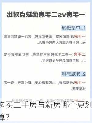 购买二手房与新房哪个更划算？