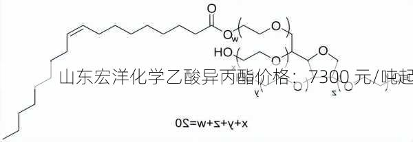 山东宏洋化学乙酸异丙酯价格：7300 元/吨起