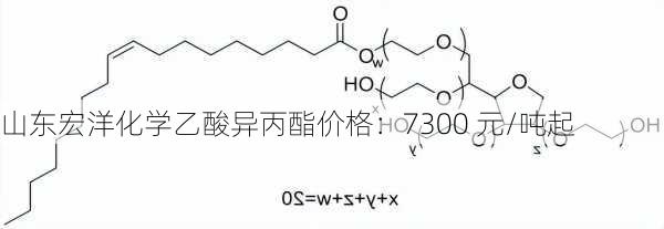 山东宏洋化学乙酸异丙酯价格：7300 元/吨起