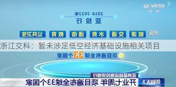 浙江交科：暂未涉足低空经济基础设施相关项目