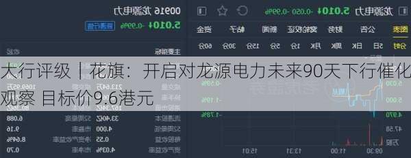 大行评级｜花旗：开启对龙源电力未来90天下行催化剂观察 目标价9.6港元