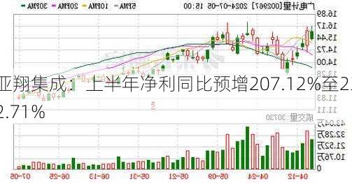 亚翔集成：上半年净利同比预增207.12%至232.71%