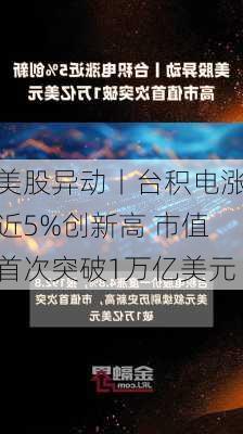 美股异动丨台积电涨近5%创新高 市值首次突破1万亿美元