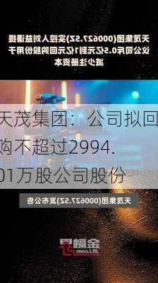 天茂集团：公司拟回购不超过2994.01万股公司股份