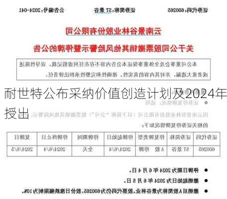 耐世特公布采纳价值创造计划及2024年授出