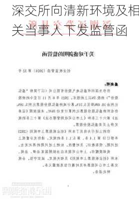 深交所向清新环境及相关当事人下发监管函