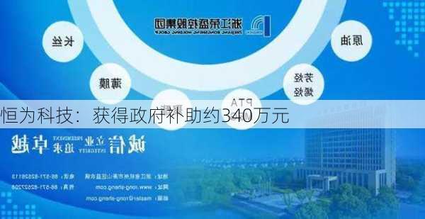 恒为科技：获得政府补助约340万元