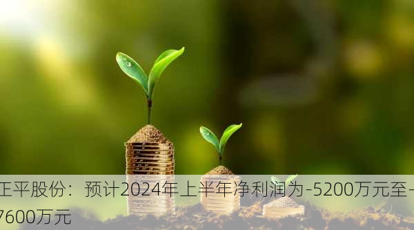 正平股份：预计2024年上半年净利润为-5200万元至-7600万元