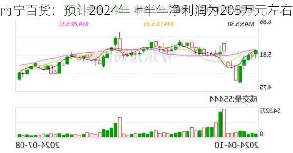 南宁百货：预计2024年上半年净利润为205万元左右