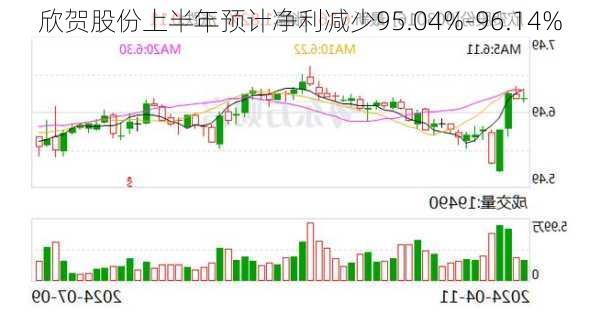 欣贺股份上半年预计净利减少95.04%-96.14%