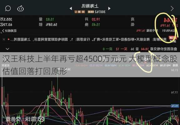 汉王科技上半年再亏超4500万元元 大模型概念股估值回落打回原形