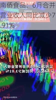 南侨食品：6月合并营业收入同比减少7.91%