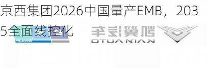 京西集团2026中国量产EMB，2035全面线控化