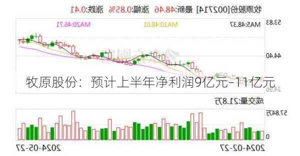 牧原股份：预计上半年净利润9亿元–11亿元