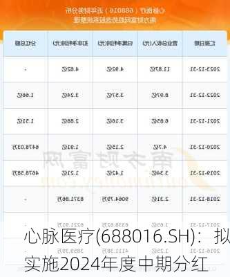 心脉医疗(688016.SH)：拟实施2024年度中期分红