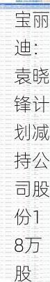 宝丽迪：袁晓锋计划减持公司股份18万股