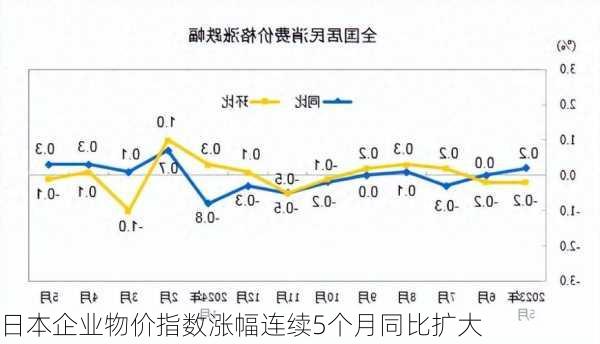 日本企业物价指数涨幅连续5个月同比扩大