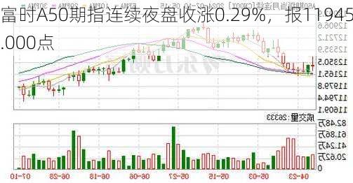 富时A50期指连续夜盘收涨0.29%，报11945.000点