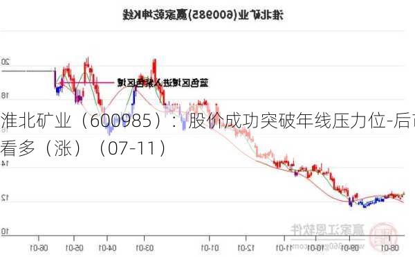 淮北矿业（600985）：股价成功突破年线压力位-后市看多（涨）（07-11）