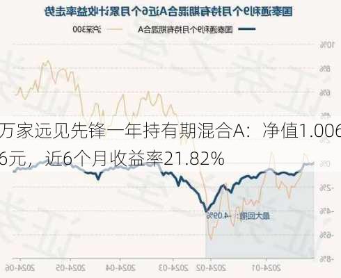 万家远见先锋一年持有期混合A：净值1.0066元，近6个月收益率21.82%