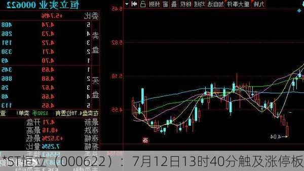 *ST恒立（000622）：7月12日13时40分触及涨停板