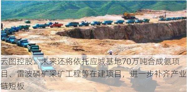 云图控股：未来还将依托应城基地70万吨合成氨项目、雷波磷矿采矿工程等在建项目，进一步补齐产业链短板