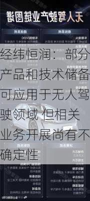 经纬恒润：部分产品和技术储备可应用于无人驾驶领域 但相关业务开展尚有不确定性