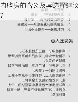 内购房的含义及其选择建议？