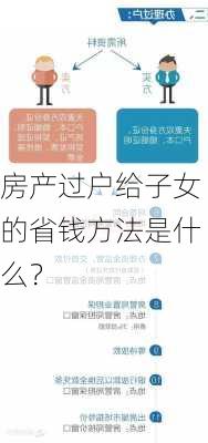 房产过户给子女的省钱方法是什么？