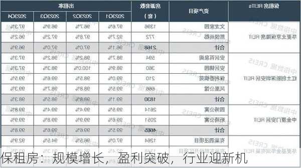 保租房：规模增长，盈利突破，行业迎新机