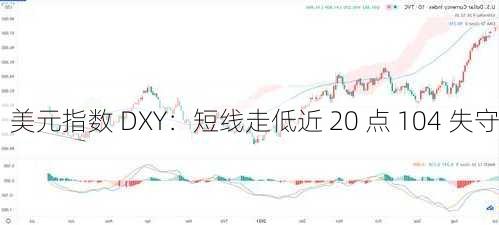 美元指数 DXY：短线走低近 20 点 104 失守